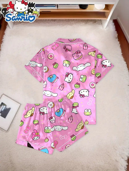 Pijama Satin Rosa Kitty