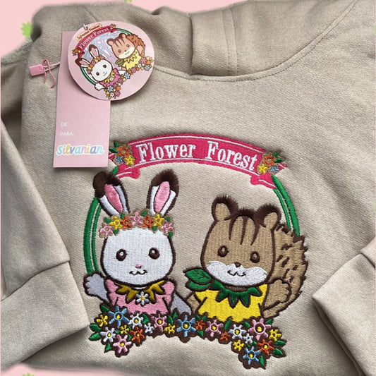 Hoddie Flower Forest Beige