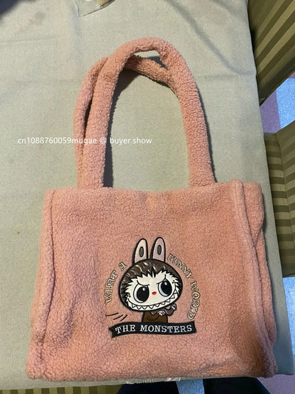 Tote bag Labubu, bolso de gran capacidad con dibujos animados