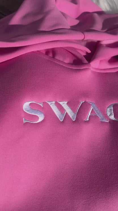 Hoddie SWAG Negro bordado por frente y estampado por detrás DAMA