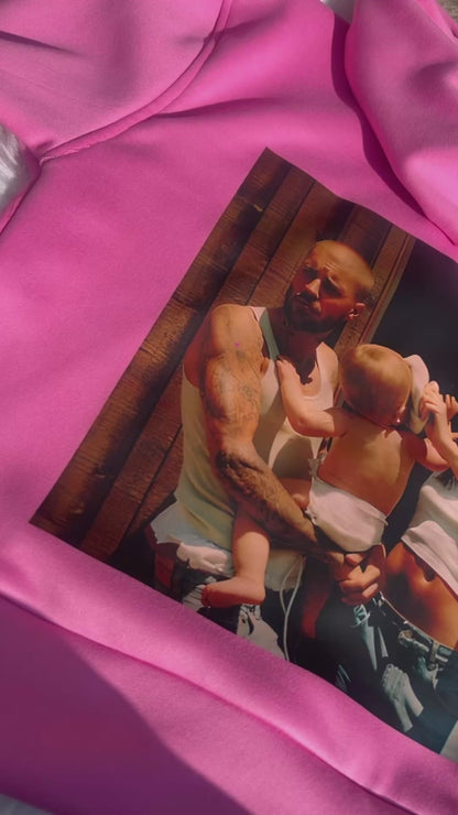 Hoddie SWAG Negro bordado por frente y estampado por detrás DAMA